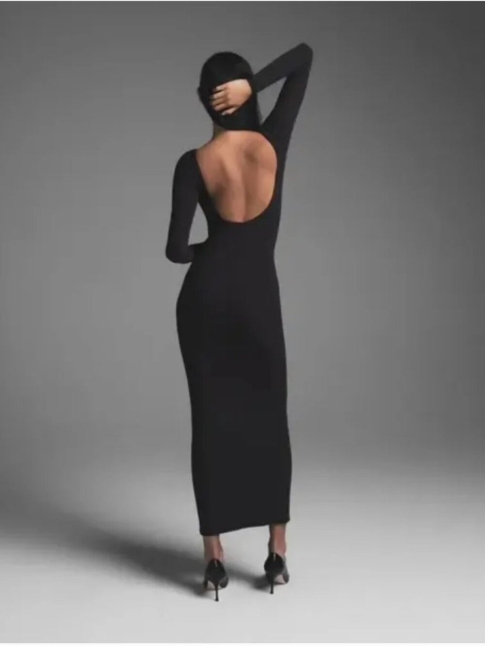MSRP $128 | SKIMS Fits Everybody Low Back Dress Onyx -Small- New in Bag